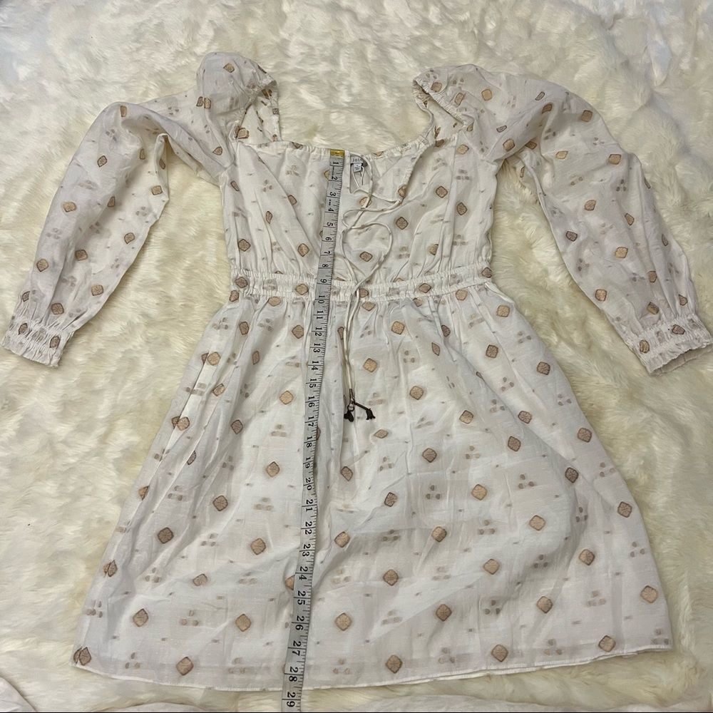 Joie mianda white and gold peasant mini dress - Picture 3 of 12